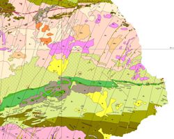 Carta Geológica Simplificada do Parque Arqueológico Vale do Côa, na escala 1:80 000
