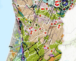 Mapa topográfico Portugal, altitude, relevo