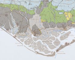 Simplified Geological Map of the Natural Park of Ria Formosa and Surrounding Region, scale 1:100 000
