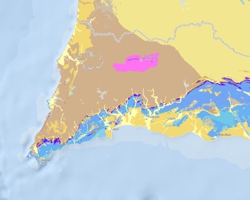 Dados harmonizados da Carta Geológica da Região do Algarve – Folha do Barlavento, escala 1:100 000